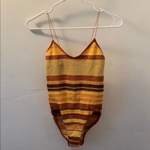 Urban Outfitters Yellow And Orange Bodysuit